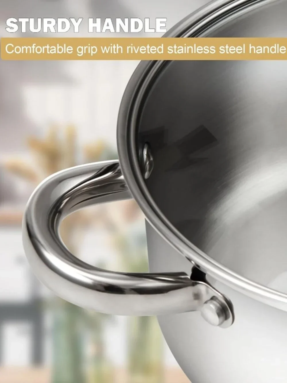 8 Quart Stainless Steel Pasta Pot with Strainer Lid - 3-in-1 Cooking Essential